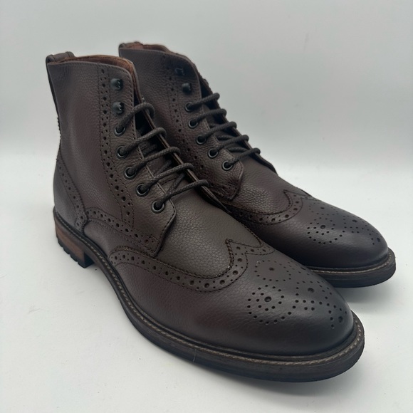 BRAND NEW Banana Republic Vernan Men’s Brown Wingtip Dress Boots Sz 10 - Picture 1 of 7